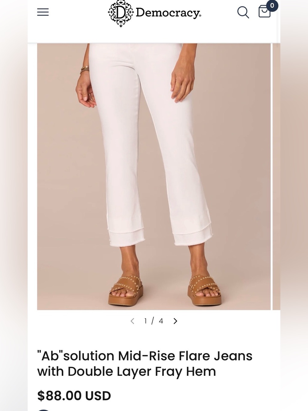 Democracy, never worn, white jeans